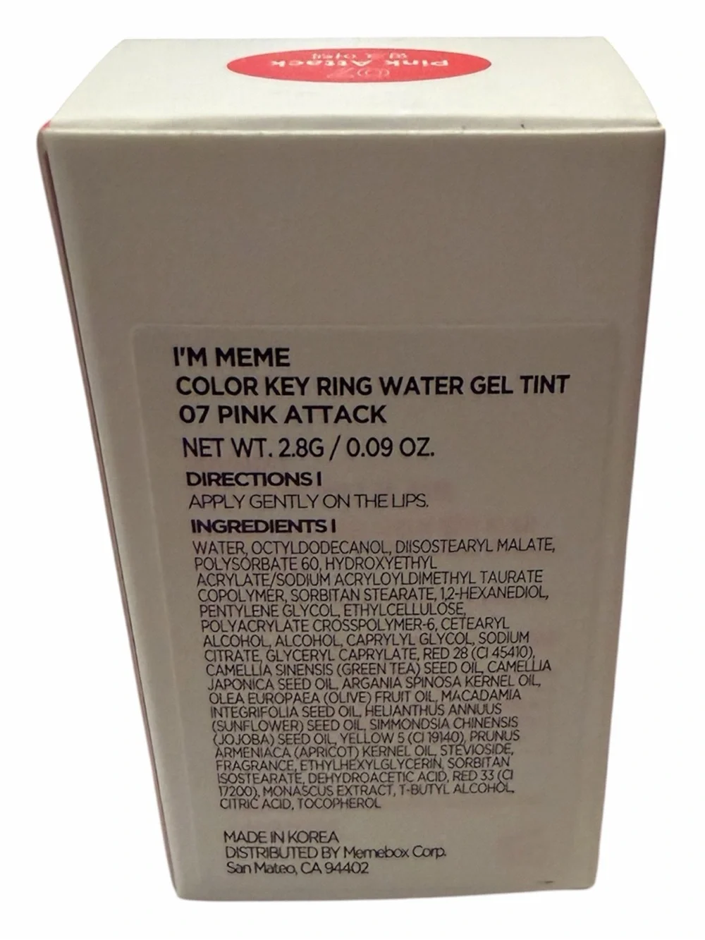 Color Key Ring Water Gel Tint - Pink Attack